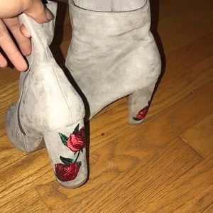 Gray ankle booties